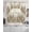 DarkKhaki, variant on Black Grey Vintage Swag Kitchen Curtains Sets for Windows 24 Inch Length, Retro Abstract Art Short Window Curtain Panels Swags Valances and Tiers 3 Piece Set for Cafe/Dining Room