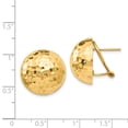 thumbnail image 2 of 14K Yellow Gold Hammered Omega Back Post Earrings, 2 of 2