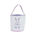 thumbnail image 1 of Bearachild Bolsa de conejito de gran capacidad, cesta de Pascua resistente al desgaste, cubos de vacaciones presentes, patrones surtidos, bolsas Almacenamiento y organización del hogar Huella morada, 1 of 6