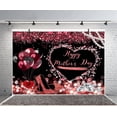 thumbnail image 4 of Mother's Day Backdrop for Photoshoot Rose Gold and Black Love Heart Glitter Design Balloons High Heel Pearl Diamonds Photography Background for Mothers Day Party Decorations Banner, 4 of 5