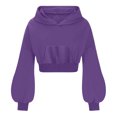 thumbnail image 4 of Kctaxy Hoodies for Women Long Sleeve Cre Wneck Pullover Sweatshirt Solid Color Causal Loose Cute Ear Hoodies Fall Winter Trendy with Pockets, 4 of 6