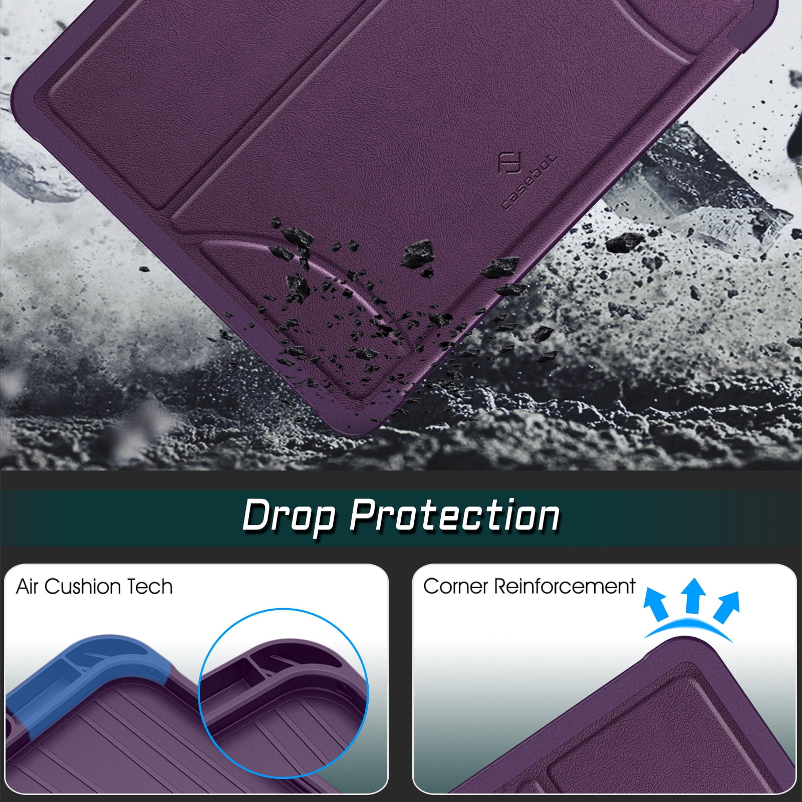 Fintie Magnetic Stand Case for iPad Air 13-inch (M4) 2026, (M3) 2025, (M2) 2024 - Multiple Angles Shockproof TPU Cover with Pencil Holder, Purple
