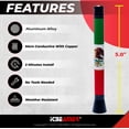 thumbnail image 2 of ICBEAMER 5 inch Mini Mexico Flag Aluminum Universal Auto Vehicle Radio Antenna for Car Truck Van [Pack of 1], 2 of 9