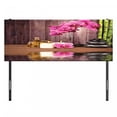 thumbnail image 3 of Spa Headboard, Spa Flower and Water Reflection Aromatherapy Bamboo Blossom Candlelight Print, Upholstered Decorative Metal Bed Headboard with Memory Foam, Full Size, Pink Green Umber, by Ambesonne, 3 of 4