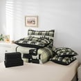 thumbnail image 6 of jejeloiu Cute Animal Bear 7-Piece Bedding Comforter Set,Beige Black Plaid King Bedding Sets For Boys Kids Reversible, 6 of 8