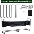thumbnail image 1 of EastVita 8 FT Outdoor FireWood Rack with Cover,Heavy Duty FireWood Holder & Waterproof Cover,1/2 Cord of FireWood for Fireplace,Patio,Storage Rack,Two Sections, 1 of 7