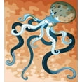 thumbnail image 3 of Ambesonne Octopus Duvet Cover Sets, Oceanic Animal Cartoon, 2-Queen, Orange Blue, 3 of 7