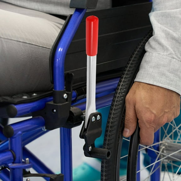 KALLORY Red Wheelchair Brake Handle Extension Adjustable Durable Brake Lever Accessory
