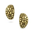 thumbnail image 3 of Bling Jewelry Womens Flower Wide Shrimp Half Hoop Clip On Earrings Oxidized Gold, 3 of 5