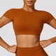 thumbnail image 2 of Top deportivo para mujer, Top corto de Yoga con espalda descubierta, camiseta de manga corta para entrenamiento físico, Tops, ropa de entrenamiento para gimnasio, ropa deportiva para correr, 2 of 5