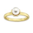 thumbnail image 1 of Sterling Silver Stack Exp. White FW Cultured Pearl Gold-plated Ring Size 8, 1 of 3