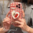 thumbnail image 3 of Para Samsung A14 A34 A54 A04 A04s A12 A13 A03 A03s A23 A52 A52s A22 A32 A51 A71 A50 A50s A30s A11 M11 Cherry Grid Jabón Funda Para Teléfono TPU Blanda Con Soporte, 3 of 3
