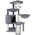 thumbnail image 1 of Árbol para gatos Xin de tres capas con condominio para gatos y dos hamacas, color gris, 1 of 9