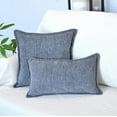 thumbnail image 3 of Textured Chenille Lumbar Pillow Covers Pack of 2 Grey 12x20 inches , Solid Gray Cushion Cases For Sofa Accent Chair Couch, Rectangular Small Pillowcases, 3 of 7