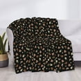 thumbnail image 3 of Fuzoiu Flower Pattern On Black Print Flannel Blanket,Throw Blanket,Flannel Home Decor,Fleece Bed Blankets,Cozy Soft Blanket for Bed, Sofa, Camping, and Travel-60"x50", 3 of 6