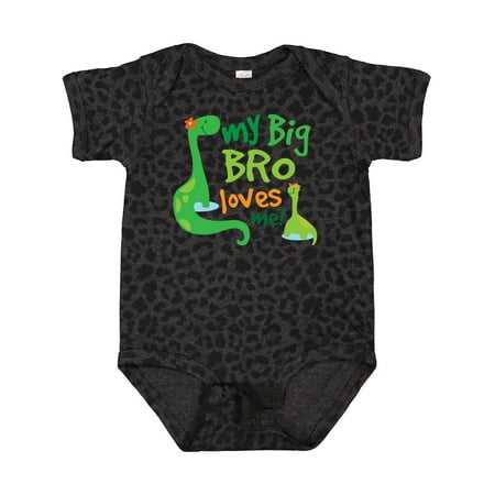 

Inktastic My Big Bro Loves Me Dinosaur Brother Gift Baby Boy Bodysuit