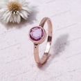 thumbnail image 3 of Padparadscha Sapphire Ring Solid Gold Statement Ring Women's Fine Jewelry Bezel Set Solitaire Ring Holiday Gift for Sister, 3 of 3
