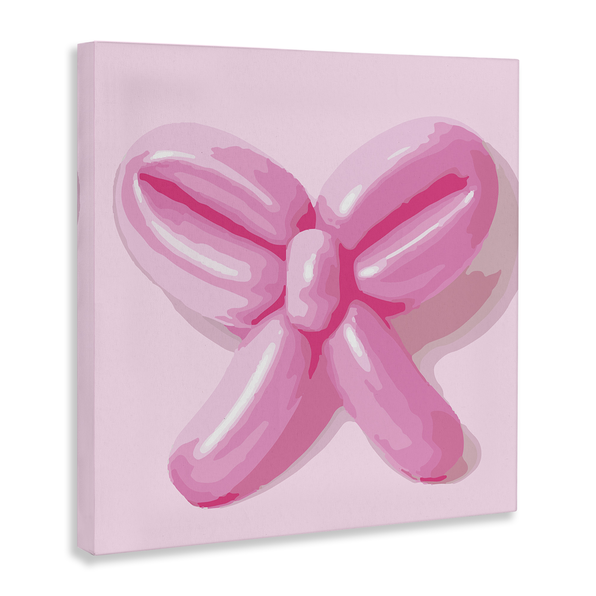 Stupell Industries Pink Balloon Bow Abstract Painting Wrapped Canvas Art Print Wall Art, 17 x 17