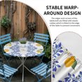 thumbnail image 2 of Summer Lemon Round Tablecloth for 36-44 Inch Tables, Fitted Table Cover with Elastic Edge, Navy Blue Spring Floral Botanical Waterproof Outdoor Table Cloth Protector for Patio Garden Dinner Picnic, 2 of 9