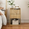 thumbnail image 6 of Nightstand Set of 2, End Table with Drawer, Fluted Side Table with Storage, Small bedside Table for Bedroom, Wood, 6 of 9