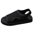 thumbnail image 6 of Rokment Women's Athletic Running Walking Tennis Sandals Lightweight Breathable Mesh Memory Foam Elastic Slip on Gladiator Summer Shoes for Beach Walking Comfortable Black Size 6.5, 6 of 7