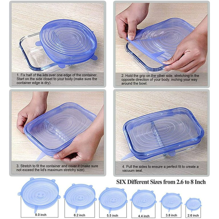 Silicone Lids,Microwave Splatter Cover,3 Sizes Reusable Heat Resistant Food Suction  Lids fits Cups,Bowls,Plates,Pots,BPA Free 