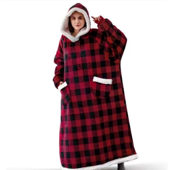Long Wearable Blanket Hoodie Oversized Blanket Sweatshirt for Adults Women Men