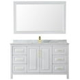 thumbnail image 2 of Wyndham Collection Daria 60" Wood & Marble Single Bathroom Vanity in White/Gold, 2 of 3