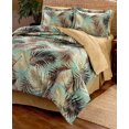 Palm Fronds Tropical Beach Hawaiian Queen Comforter Set (8 Piece Bed In