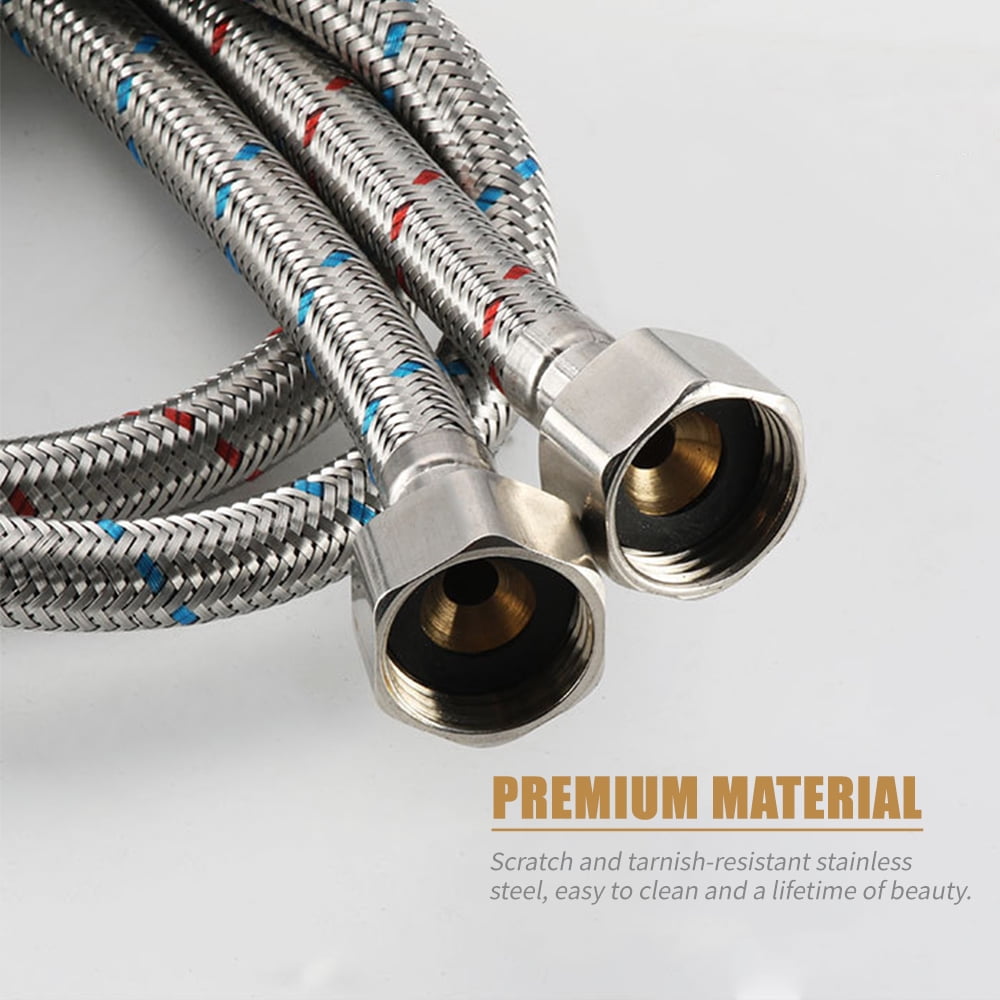 Fdit Household Water Inlet Hose Pipe Tube 9//16 ABS Toilet Braided Stainless Steel Braided Washer Hoses Bathroom Accessories
