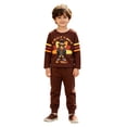 thumbnail image 2 of Tiijoy Thanksgiving Outfits for Boys Turkey Graphic Crewneck Sweatshirt Pants Clothes Set, 2 of 3
