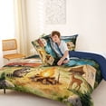 thumbnail image 4 of Manfei Vintage Rv Full Size Comforter Sets,Woodland Camping Pattern Bedding Comforter Set,Green,Navy Blue Reversible,3pcs,1 Comforter and 2 Pillowcases, 4 of 7