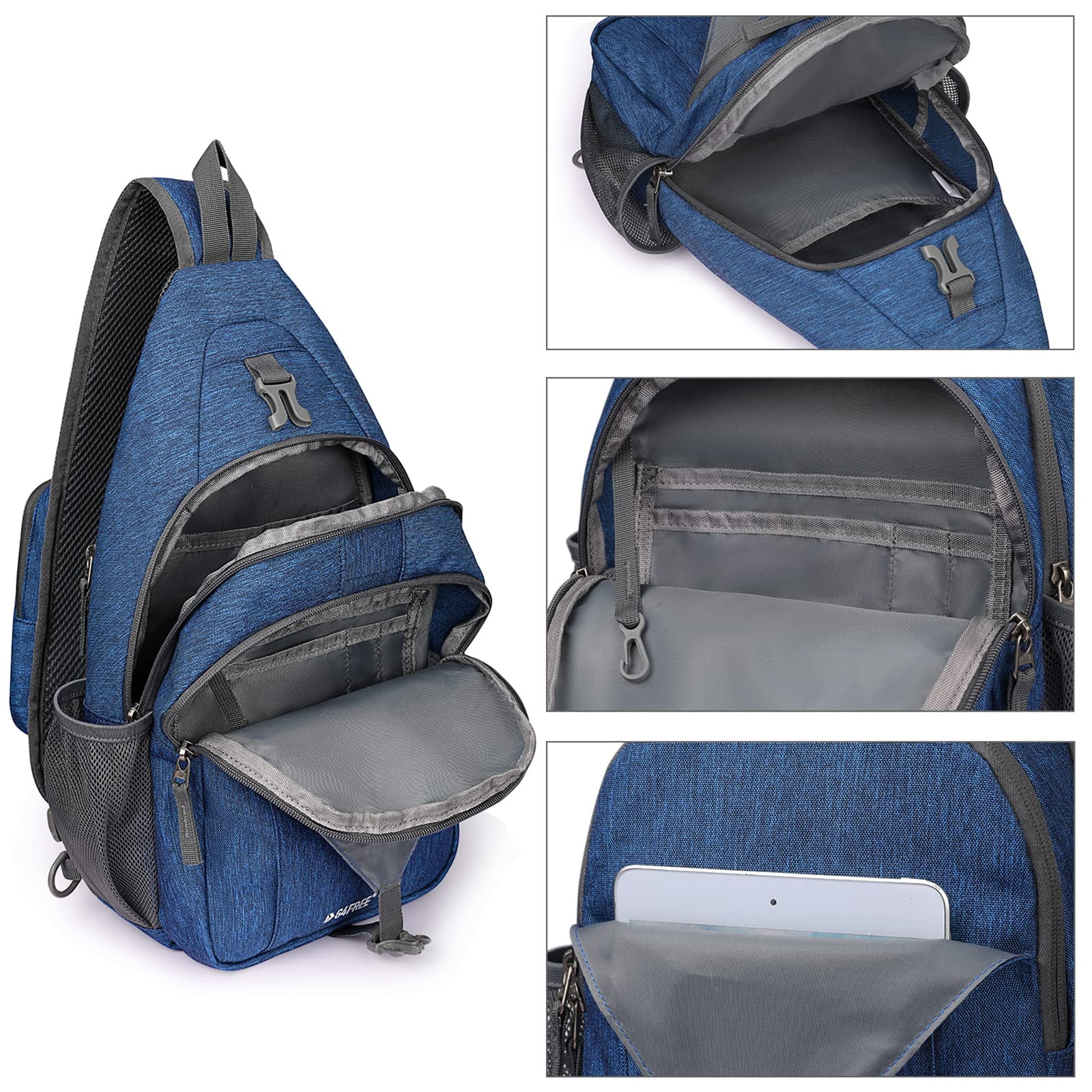 G4Free Sling Bag RFID Blocking Sling Backpack Crossbody Chest Bag Daypack for Hiking Travel