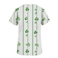 thumbnail image 5 of purcolt Women's St. Patrick's Scrub Tops Casual V Neck Short Sleeve Medical Uniform Soft Stretch Scrub Shirts with Pockets, 5 of 7