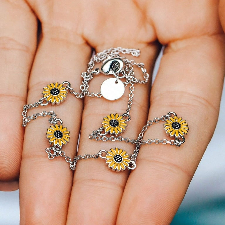 hanxiulin bohemian beach style sunflower necklace for women