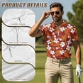 thumbnail image 5 of HUIACONG Matching Golf Shirts for Couples Women's Golf Tops Mens Shirt Short Sleeve Moisture Wicking Quick Dry His and Hers Matching Outfits Zip Up Collared Hibiscus Floral Orange Man S, 5 of 6