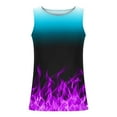 thumbnail image 3 of Wavsuf Men's Print Tank Top Sleeveless Crew Neck Sports Casual Purple T-shirt Tank Size 2XL, 3 of 4