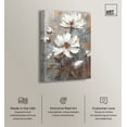thumbnail image 2 of White Textured Flowers Canvas Elegant Floral Wall Art by Art Remedy, Gallery Wrapped, 10" x 15", 2 of 7