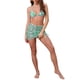 thumbnail image 2 of Conjuntos de bikini de halter de color bloque con ondas de agua para mujer, 3 piezas, parte inferior triangular, malla de cobertura, trajes de baño, pequeño, verde y blanco, 2 of 5
