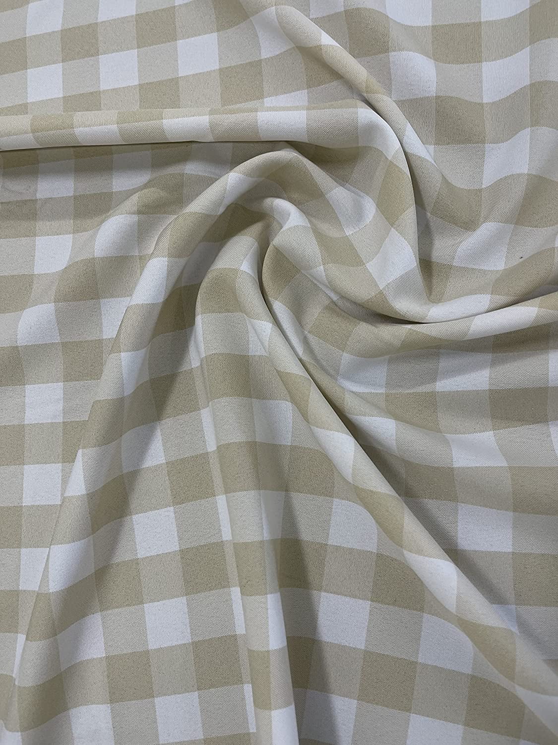 1" Checkered Gingham PolyPoplin Fabric by The Yard - 60 Inch Wide for Sewing, Quilting, Tablecloths, Curtains, Apparel, Crafting, DIY Projects