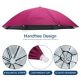 thumbnail image 4 of Uxcell Umbrella Hat 27Inch Hands Free Umbrella Caps for Fishing Camping Rose Red, 4 of 7
