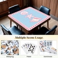 thumbnail image 6 of Mahjong Mat 31.5" x 31.5" Seashell Starfish Coastal Pink Border Pastel Blue Non-Slip Noise Reduction Mahjong Accessories Gifts for Board and Tile Games, 6 of 6