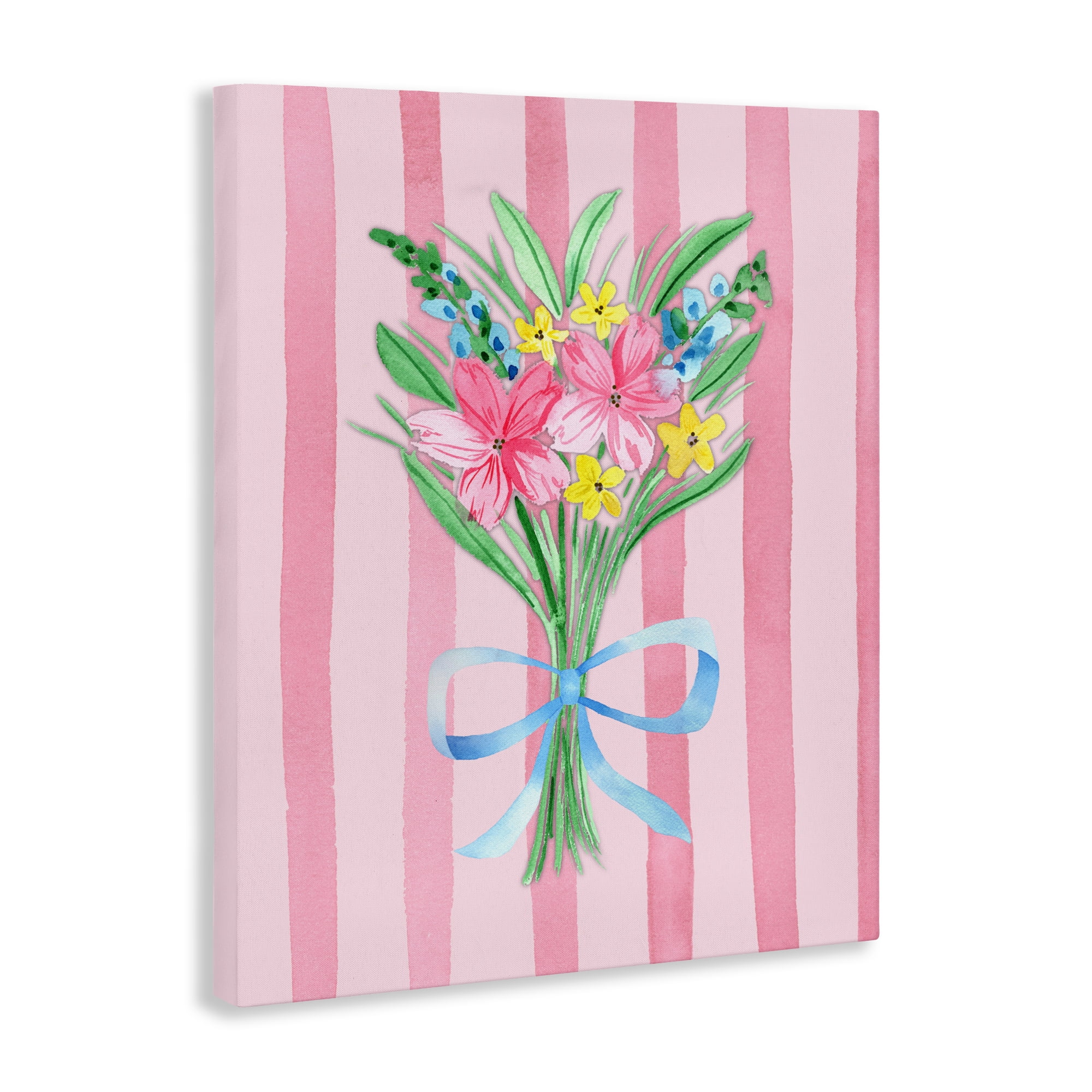 Spring Bouquet Pink & Blue Canvas Wall Art, design by Nina Jacobs