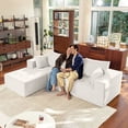 thumbnail image 4 of LazySunsets Modular Sectional Boneless Couch, Chenille Tufted Sectional Couches for Living Room, No Assembly L Shape Cloud Sofa with Throw Pillows & Storage Side Pocket (White), 4 of 8