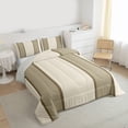 thumbnail image 3 of Homewish Contemporary Geometric Stripe Bedding Comforter Set,Minimalism Geometric Striped Twin Comforter Sets,Beige Brown Bedding Set For Boys Teens,Breathable Home Decor Reversible,2pcs, 3 of 8