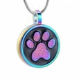 thumbnail image 2 of Round with Paw Print Pet Cremation Jewelry for Ashes Urn Necklace Lockets for Dog Cat Ashes Holder, 2 of 6