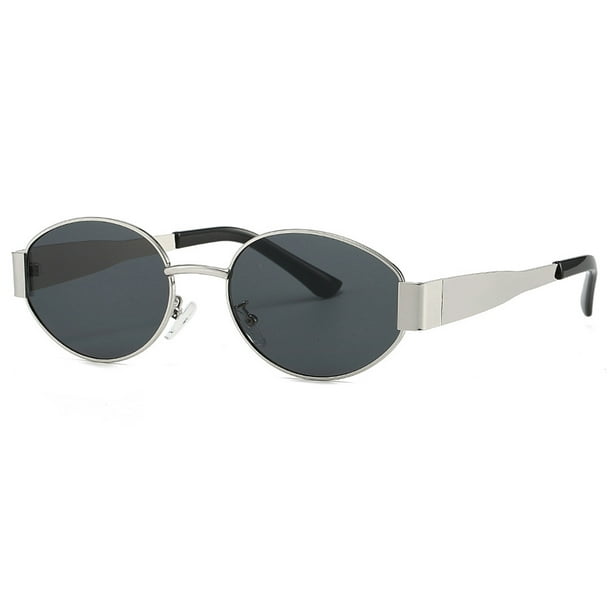 Gafas Ovales Vintage Metal Moderna (plata)