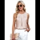 thumbnail image 2 of Camiseta Sin Mangas de Satén de Seda para Mujer, Atuendo Informal de Verano 2025, Camisa Elegante de Trabajo Sin Mangas, Color Albaricoque S, 2 of 8