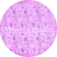 thumbnail image 1 of Ahgly Company Indoor Round Abstract Purple Contemporary Area Rugs, 5' Round, 1 of 4
