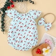 thumbnail image 4 of adviicd Barboteuses pour Bébé Fille, Barboteuse à Volants Unie pour Bébé Fille, Justaucorps Combinaison, Tenue une Pièce Décontractée Bleu,80, 4 of 5
